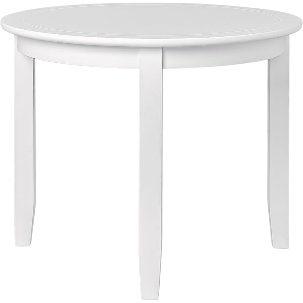Homeroots 39" Stunning White Solid Wood Round Top Dining Table - Perfect Centerpiece For Your Home!   569345