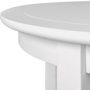 Homeroots 39" Stunning White Solid Wood Round Top Dining Table - Perfect Centerpiece For Your Home!   569345