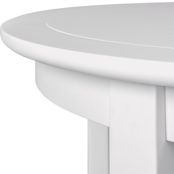 Homeroots 39" Stunning White Solid Wood Round Top Dining Table - Perfect Centerpiece For Your Home!   569345