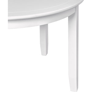 Homeroots 39" Stunning White Solid Wood Round Top Dining Table - Perfect Centerpiece For Your Home!   569345