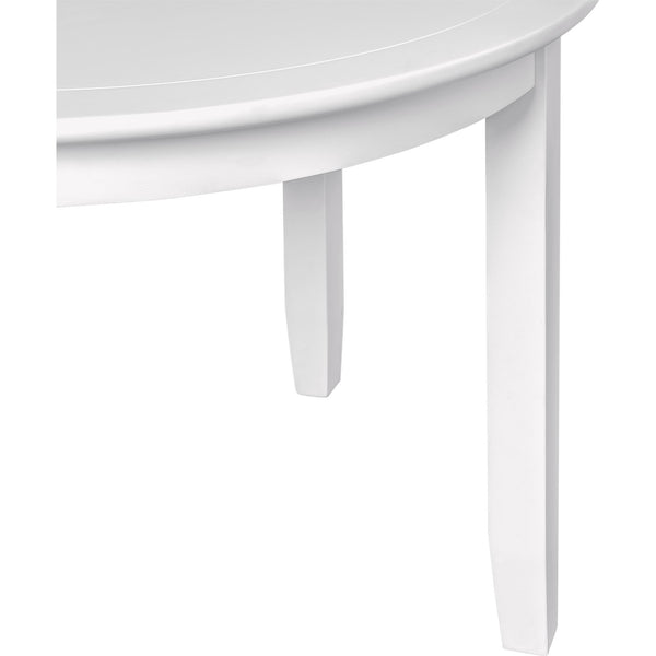Homeroots 39" Stunning White Solid Wood Round Top Dining Table - Perfect Centerpiece For Your Home!   569345