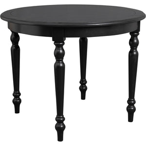 Homeroots 39" Elegant Black Solid Wood Round Dining Table - Perfect For Gatherings, Meals, And Conversations   569346
