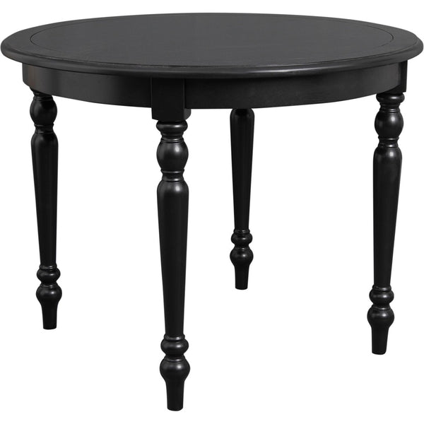 Homeroots 39" Elegant Black Solid Wood Round Dining Table - Perfect For Gatherings, Meals, And Conversations   569346