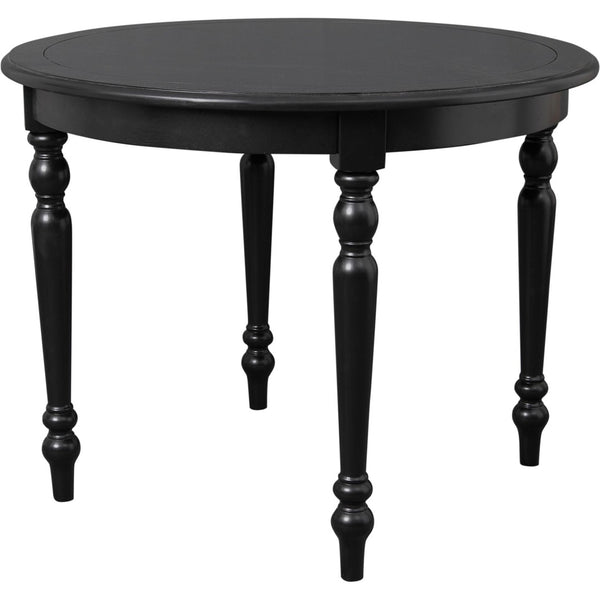 HomeRoots 39" Black Solid Wood Round Dining Table – Timeless Charm, Seats 4 Comfortably, Perfect for Any Decor 569346