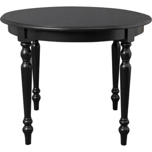Homeroots 39" Elegant Black Solid Wood Round Dining Table - Perfect For Gatherings, Meals, And Conversations   569346