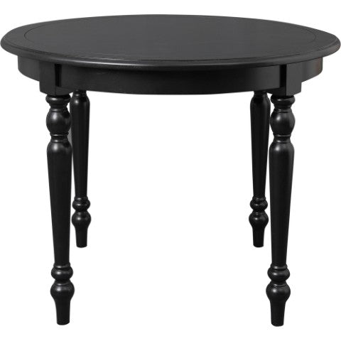 Homeroots 39" Elegant Black Solid Wood Round Dining Table - Perfect For Gatherings, Meals, And Conversations   569346