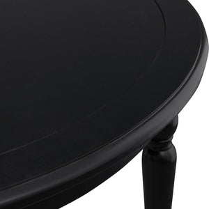 Homeroots 39" Elegant Black Solid Wood Round Dining Table - Perfect For Gatherings, Meals, And Conversations   569346