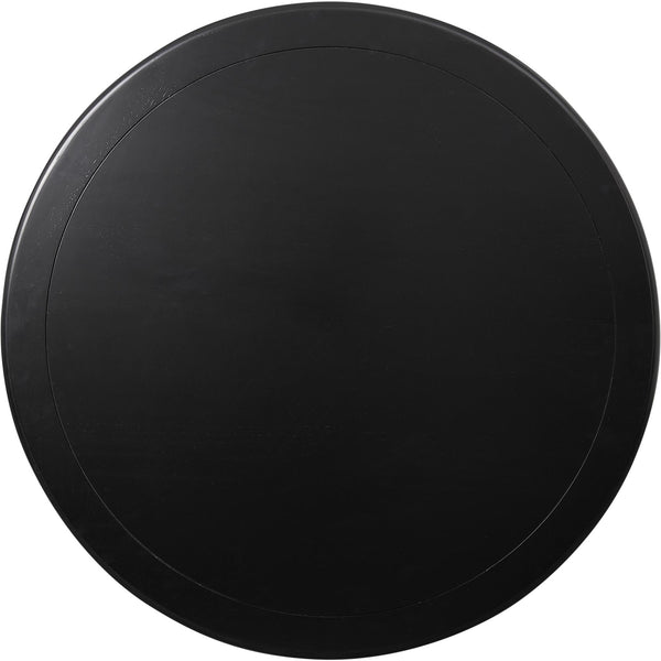 Homeroots 39" Elegant Black Solid Wood Round Dining Table - Perfect For Gatherings, Meals, And Conversations   569346