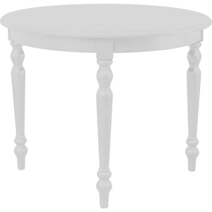 Homeroots 39" Stunning White Solid Wood Round Top Dining Table - Perfect Centerpiece For Your Home!   569347