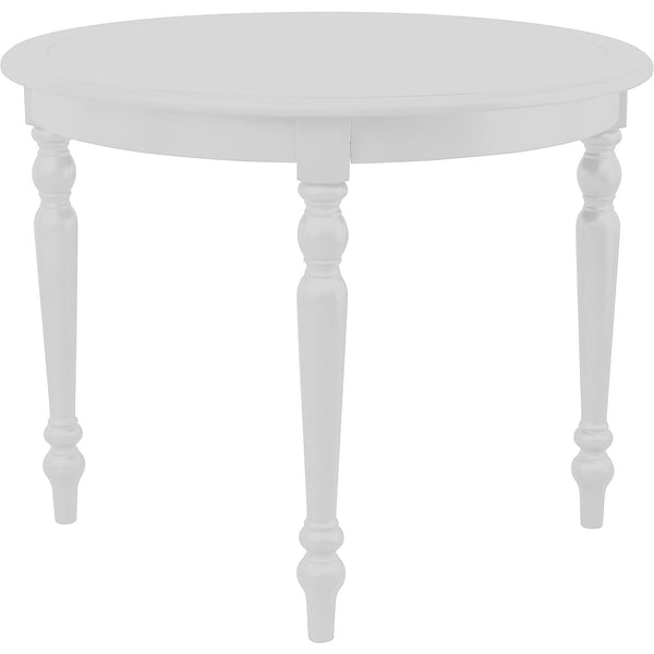 Homeroots 39" Stunning White Solid Wood Round Top Dining Table - Perfect Centerpiece For Your Home!   569347