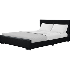 HomeRoots Black Upholstered Twin Bed Frame – Modern Design, Durable Comfort, Ideal for Small Spaces & Guests 569348