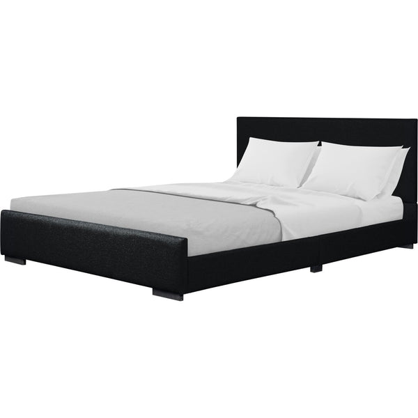 HomeRoots Black Upholstered Full Bed Frame - Stylish, Durable Comfort with Modern Design for Serene Bedrooms 569349