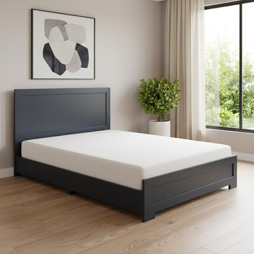 HomeRoots Gray Wood Twin Bed Frame - Sturdy, Contemporary Design with Quality Construction for Lasting Comfort 569352