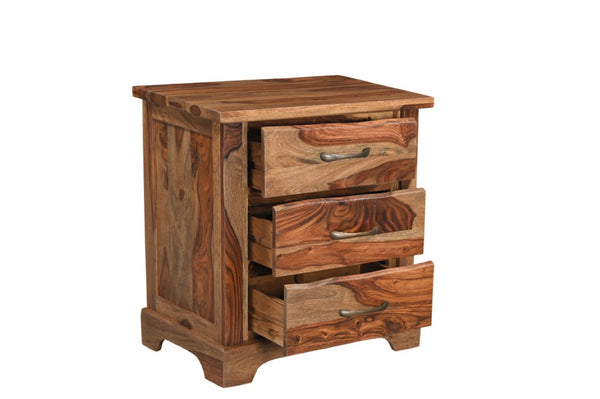 Three Piece Solid Wood Bedroom Furniture Set for a Warm Rustic Master Suite