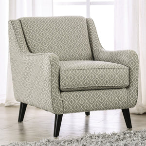 English Elm Transitional High Back Stripe Chair with Rolled Arms for Coastal Comfort and Supportive Seating Appeal Gold,Gray 32 L x 35 W x 30 H B2741P378479