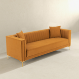 English Elm Ashcroft Furniture - Angelina Sofa 91" (Cognac Velvet)