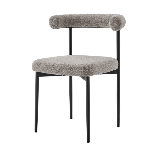 Homeroots Set Of Two Gray And Black Upholstered Polyester Open Back Dining Side Chairs  Metal 569406