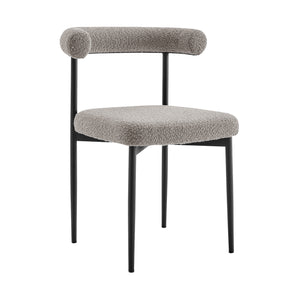 Homeroots Set Of Two Gray And Black Upholstered Polyester Open Back Dining Side Chairs  Metal 569406