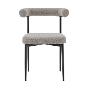 Homeroots Set Of Two Gray And Black Upholstered Polyester Open Back Dining Side Chairs  Metal 569406