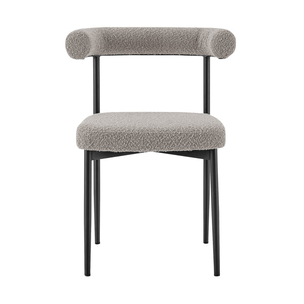 Homeroots Set Of Two Gray And Black Upholstered Polyester Open Back Dining Side Chairs  Metal 569406