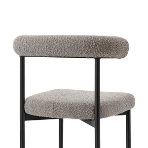 Homeroots Set Of Two Gray And Black Upholstered Polyester Open Back Dining Side Chairs  Metal 569406