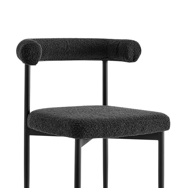 Homeroots Set Of Two Black Upholstered Polyester Open Back Dining Side Chairs  Metal 569407
