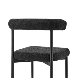 Homeroots Set Of Two Black Upholstered Polyester Open Back Dining Side Chairs  Metal 569407