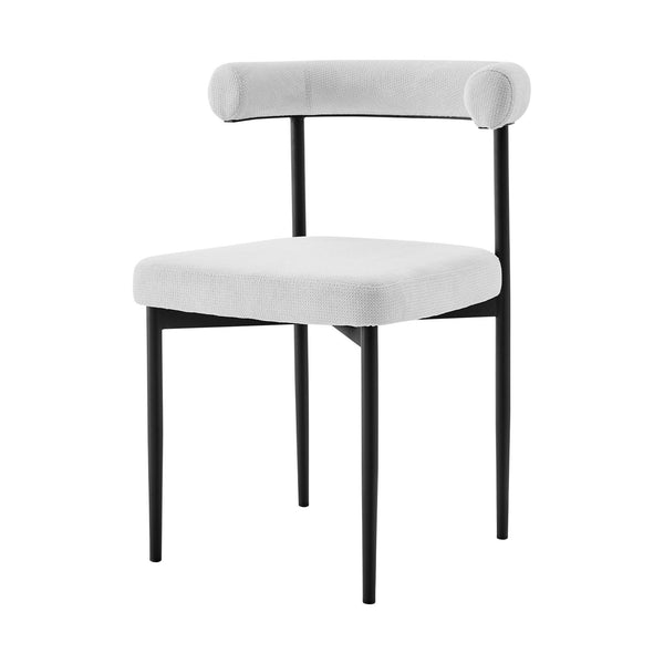 Homeroots Set Of Two Gray And Black Upholstered Polyester Open Back Dining Side Chairs  Metal 569408