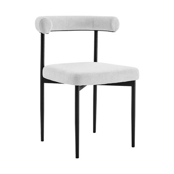 Homeroots Set Of Two Gray And Black Upholstered Polyester Open Back Dining Side Chairs  Metal 569408