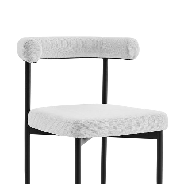 Homeroots Set Of Two Gray And Black Upholstered Polyester Open Back Dining Side Chairs  Metal 569408