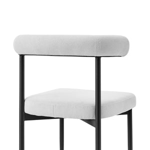 Homeroots Set Of Two Gray And Black Upholstered Polyester Open Back Dining Side Chairs  Metal 569408