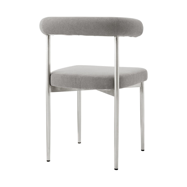 Homeroots Set Of Two Gray And Silver Upholstered Polyester Open Back Dining Side Chairs  Metal 569410