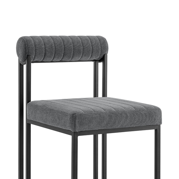 Homeroots Set Of Two Gray And Black Upholstered Polyester Open Back Dining Side Chairs  Metal 569414