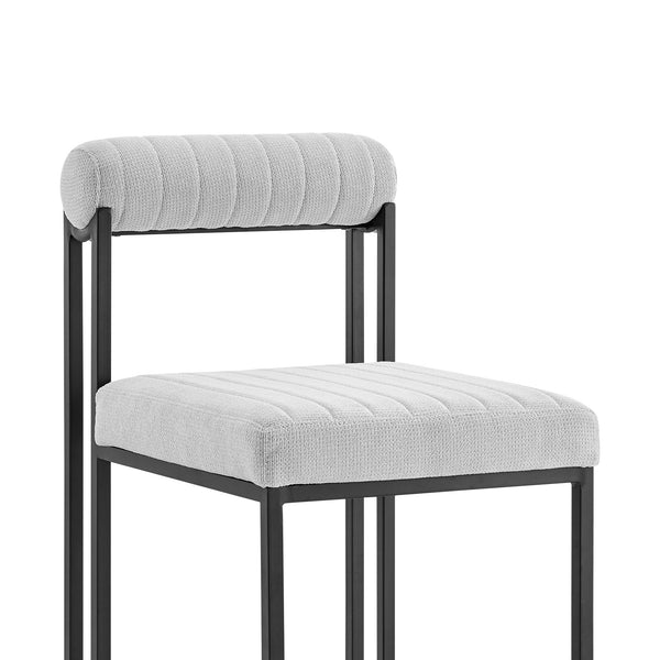 Homeroots Set Of Two Gray And Black Upholstered Polyester Open Back Dining Side Chairs  Metal 569415