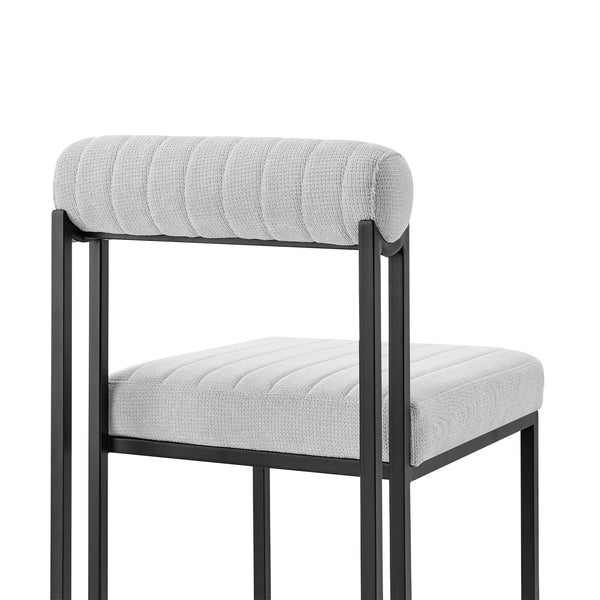 Homeroots Set Of Two Gray And Black Upholstered Polyester Open Back Dining Side Chairs  Metal 569415