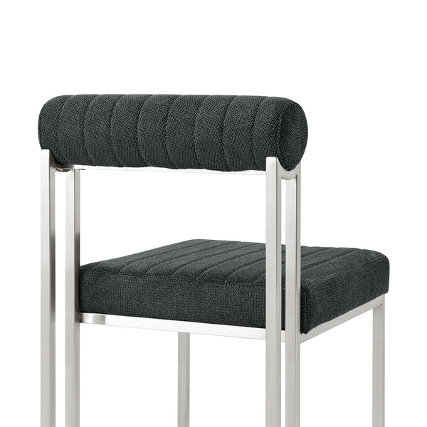 Homeroots Set Of Two Gray And Silver Upholstered Polyester Open Back Dining Side Chairs  Metal 569418