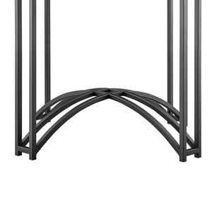 Homeroots 48" Clear And Black Glass And Iron Round Top Dining Table   569427