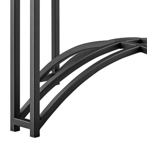 Homeroots 48" Clear And Black Glass And Iron Round Top Dining Table   569427