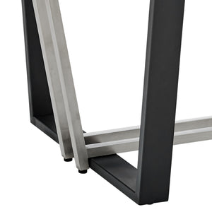 Homeroots 72" Clear And Black Glass And Iron Sled Base Dining Table   569430