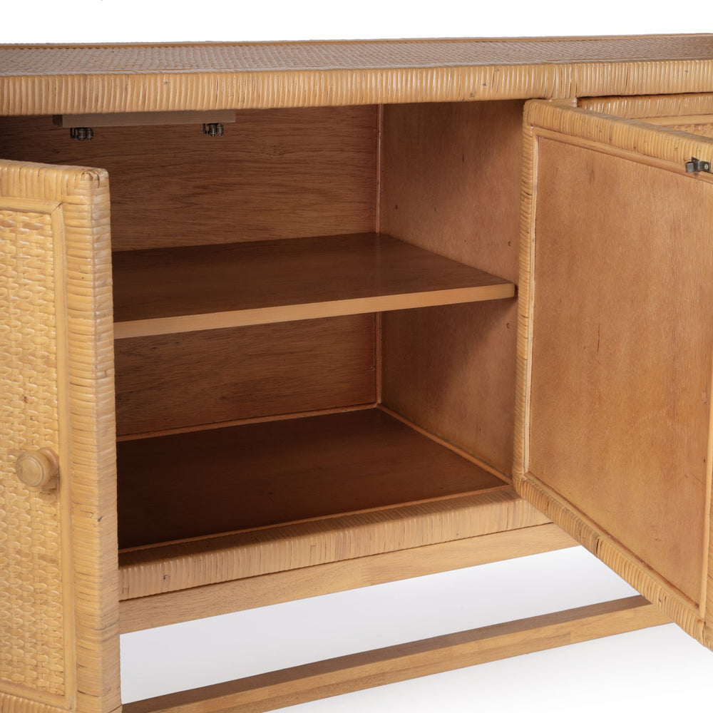 Butler Specialty Captiva Rattan 4-door Sideboard – Coastal Charm With Ample Storage For Elegant Home Decor Natural Rubber Wood,Rattan,Plywood 5694404-butler