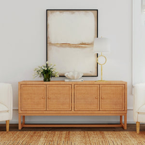 Butler Specialty Captiva Rattan 4-door Sideboard – Coastal Charm With Ample Storage For Elegant Home Decor Natural Rubber Wood,Rattan,Plywood 5694404-butler