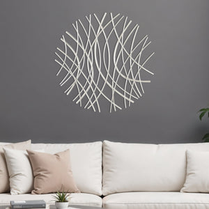 Homeroots 24" Silver Metal Circle Abstract Wall Art - Handmade Dimensional Sculpture For Stylish Home Decor  Metal 569441