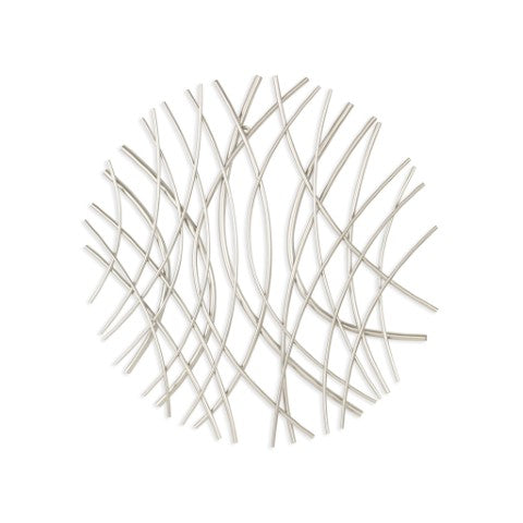 Homeroots 24" Silver Metal Circle Abstract Wall Art - Handmade Dimensional Sculpture For Stylish Home Decor  Metal 569441