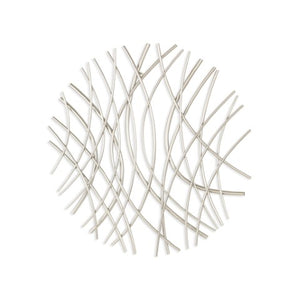 Homeroots 24" Silver Metal Circle Abstract Wall Art - Handmade Dimensional Sculpture For Stylish Home Decor  Metal 569441