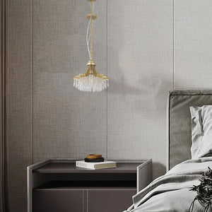 HomeRoots Clear Elegant Gold Metal Chandelier with Crystals - Classic Empire Design for Any Space 569447
