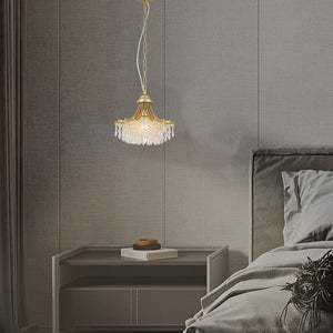 HomeRoots Clear Elegant Gold Metal Chandelier with Crystals - Classic Empire Design for Any Space 569447