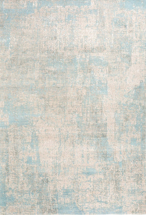 HomeRoots 8' X 10' Blue Abstract Hand-Knotted Area Rug - Luxurious Wool, Unique Design, Perfect for Modern Spaces 569448