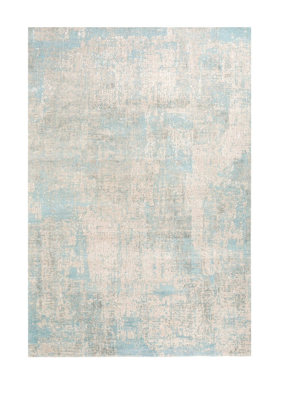 HomeRoots 8' X 10' Blue Abstract Hand-Knotted Area Rug - Luxurious Wool, Unique Design, Perfect for Modern Spaces 569448