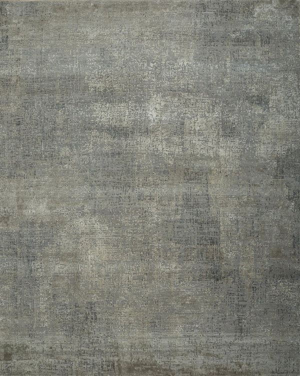 HomeRoots 8' X 10' Gray Abstract Hand-Knotted Area Rug - Artisan Crafted, Durable Wool, Modern Style & Comfort 569449