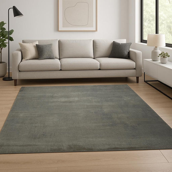 HomeRoots 8' X 10' Gray Abstract Hand-Knotted Area Rug - Artisan Crafted, Durable Wool, Modern Style & Comfort 569449